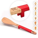Riveira Spatula Turner Cooking Gift Nonstick 13-Inch Kitchen Utensil Wooden Spatula for Cooking Saute Paddle with Premium Quality Silicone Handle for Everyday Use