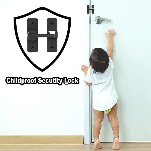 uxcell Barn Door Lock Latch, 180 Degree Sliding Barn Door Locks, Security Gate Latches for Barn Gate, Garden, Cabinet, Closet - Image 4