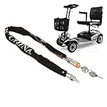 AYNEFY Bike Chain Lock, 80cm Anti-Theft Motorcycle Lock with Galvanized Steel Security Chain for Mobility Scooter, and Wheelchair