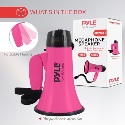 Pyle PMP24PK Pro Portable Megaphone Speaker Siren Bullhorn - Compact And Battery Operated With 20 Watt Power, Microphone thumb #5