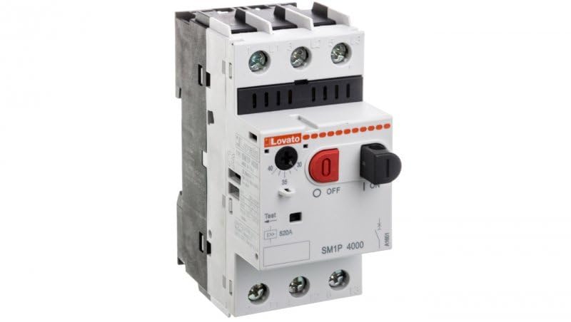 Interrupteur salvamotore Lovato SM1P4000 disjoncteur moteur triphas&eacute; r&eacute;glable 30-40A
