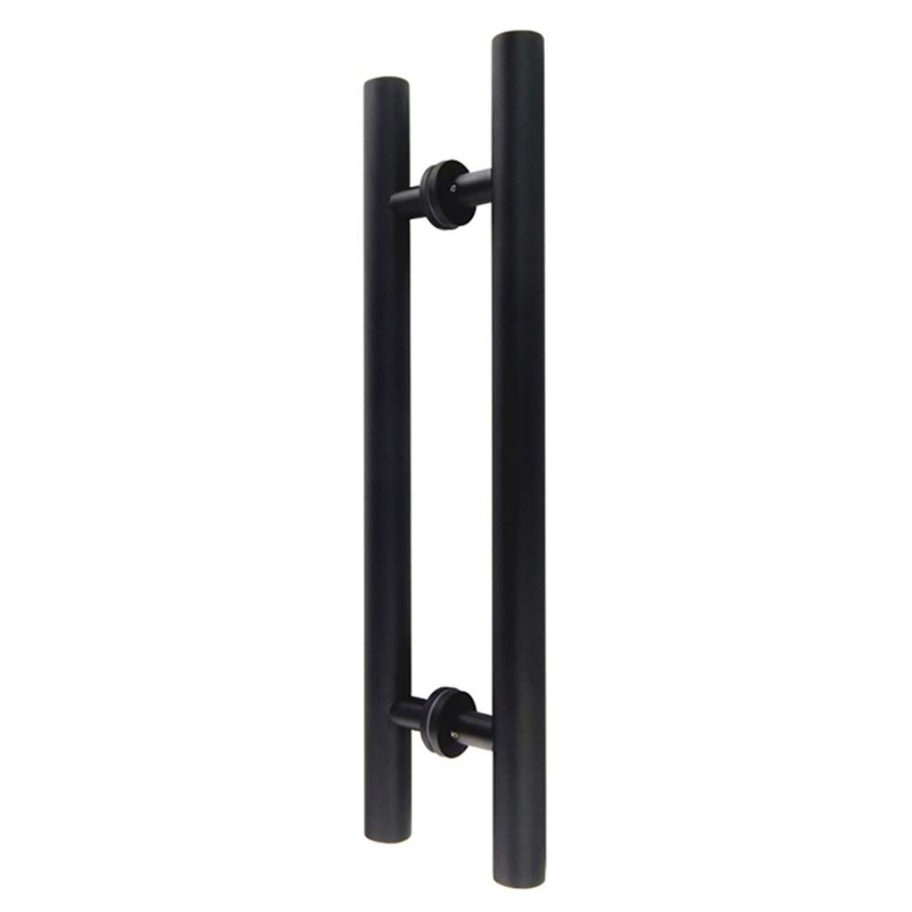 Poignée porte en verre push-pull inox noir 80x50cm