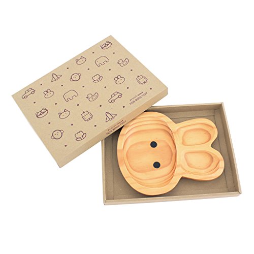 Time Concept Kids Petits Et Maman Wooden Rabbit Plate - Eco-Friendly, Handcrafted Dinnerware - Thumbnail 2