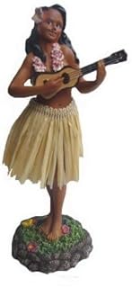 KC Hawaii Leilani Dashboard Doll Playing Ukulele Natural 7 inches