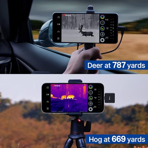 Thermal Imaging Monocular for Hunting, Deer at 780+ Yards, T2 Pro Xinfrared Thermal Night Vision Binoculars for Surveillance Infrared Thermal Imager for Android