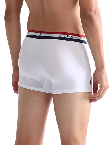Image of U.S. Polo ASSN. Mens ET002 Anti Microbial Branded Stretch Cotton Underwear Trunk -Pack of 2