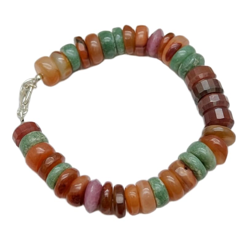 Bracelet en pierre naturelle multicolore empilable 18 cm LK_SLNK_00152 fait main