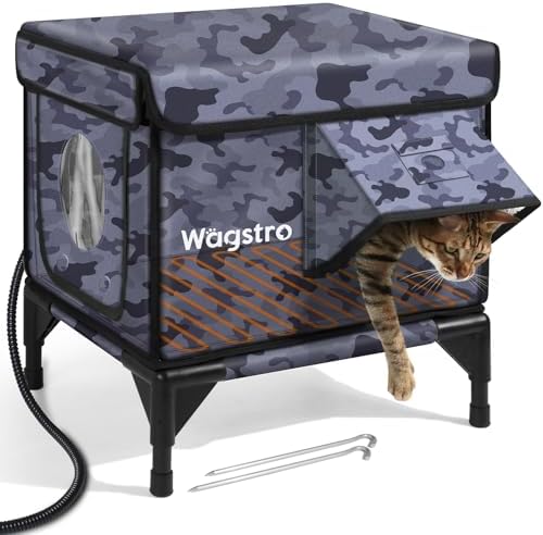 Heated Cat House for Outside, Insulated Weatherproof Heated Outdo...