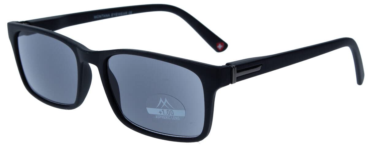 Montana Sonnenbrille Unisex rechteckig schwarz MR73S +2,00
