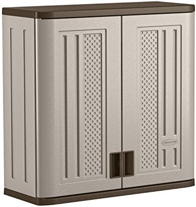 Suncast BMC3000 Cabinet-Resin Construction for Wall Mounted Garage Storage, 30.25" Organizer, Silver/Platinum