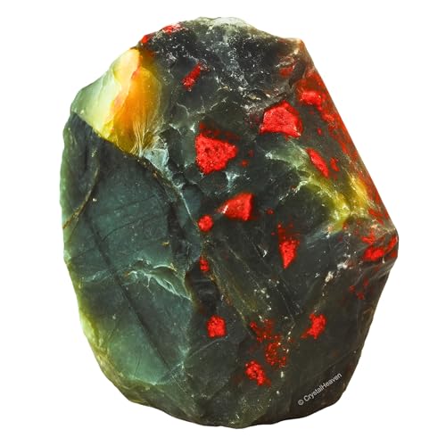 Crystal Heaven Certified African Bloodstone Healing Rough Stone,Natural Raw Crystals For Manifestation,Meditation And Reiki Healing(2 Pieces)