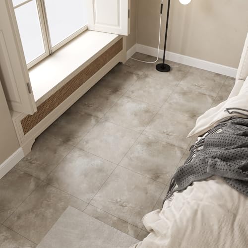 Carreaux de sol adhésifs étanches en vinyle épais marron pour cuisine et douche