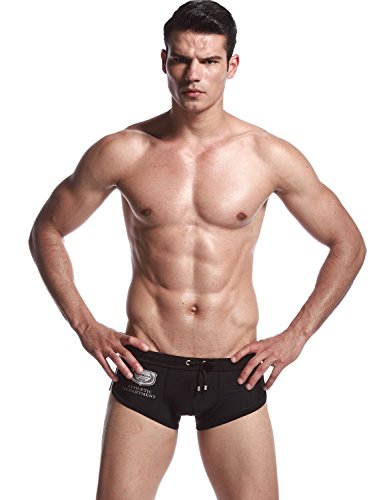 SEOBEAN Mens Low Rise Sexy Swimwear Boxer Brief Trunks 22204