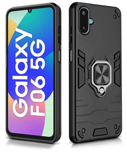 Image of AIBEX Armor Back Cover Compatible for Samsung A06 5G / Samsung F06 5G / Samsung M06 5G| Rugged Shockproof Case with Ring Holder & Kickstand | Military-Grade Protection | Magnetic Car Mount Compatible