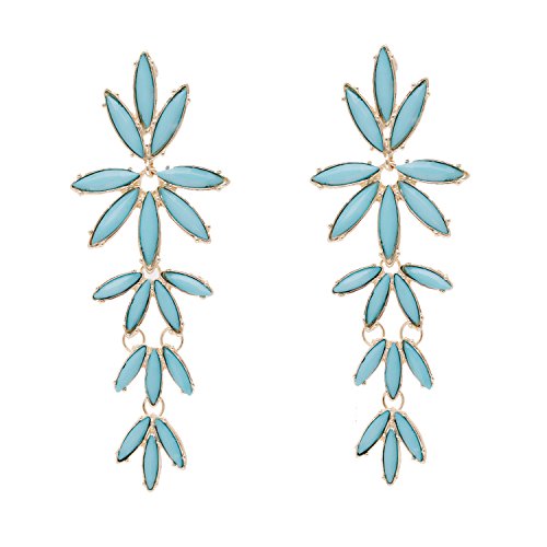 PHALIN JEWELRY Women’s Gold-tone Crystal Flower Earrings - Delicate Rhinestone Flower Statement Dangle Earrings