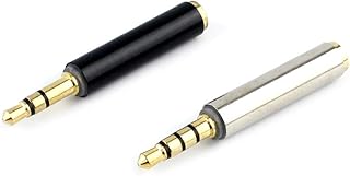 Aufgeld TRRS to TRS Male to Female 4pin 3pin Adapter for Lavalier Lapel Omnidirectional Condenser Microphone Compatible with iPhone Android Windows Smartphones Noise Cancelling Mic 4 to 3 pin 3PA