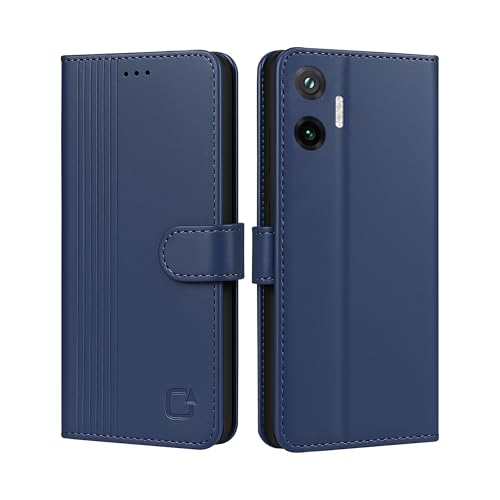 Image of AIBEX Shock Proof Flip Compatible for Poco F7 5G Flip Cover Leather Finish | Inside TPU with Card Pockets | Wallet Stand | Complete Protection Flip Case - Blue