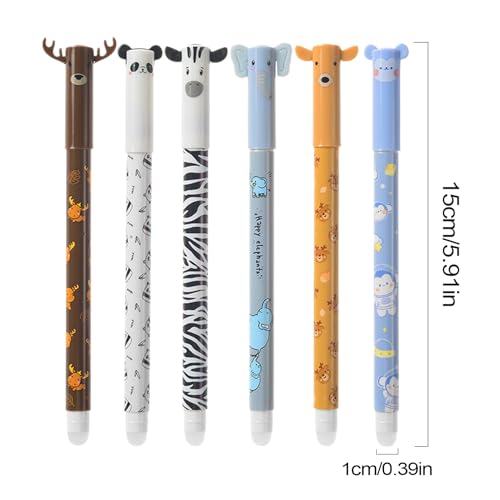 Set de 6 bolígrafos de gel borrables con punta 0.5 mm miniatura 5