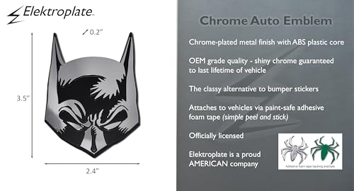 Image of Elektroplate Batman Mask Vintage Style Superhero Chrome Car Emblem