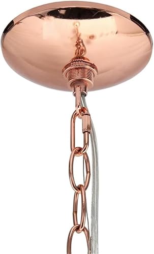 Miniatura 6 de Elegant Designs PT1018-RGD - Lámpara colgante de 15.0 in, estilo tradicional, vintage, moderno, industrial, de metal y cristal transparente, para