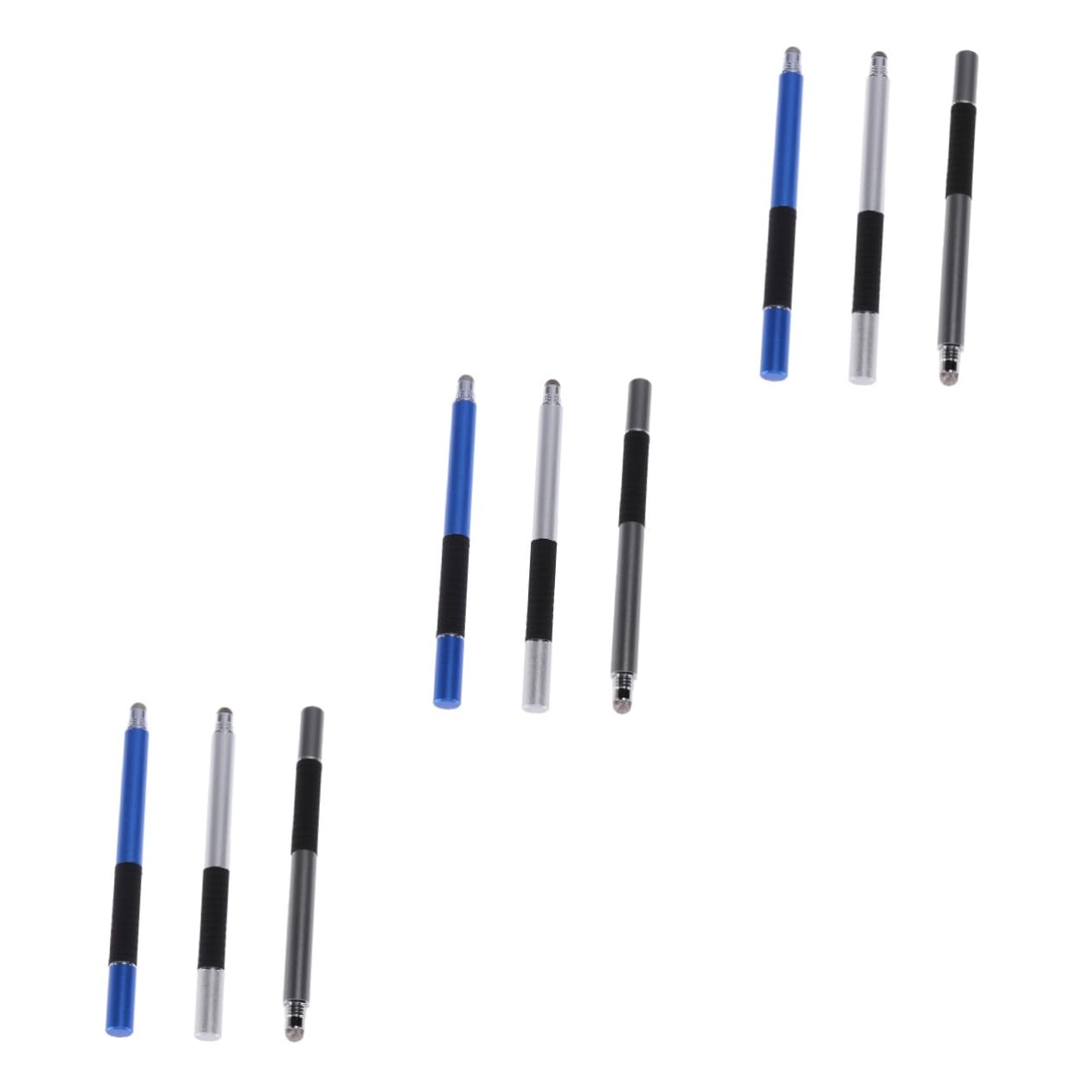 Gatuida 9pezzi Penna Capacitiva Multifunzionale Penna Leggera Per Smartphone e Tablet Argento Blu Scuro