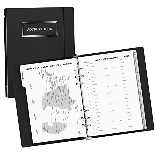 SUNEE Refillable Address Book with Alphabetical Tabs 368 Entry Spaces