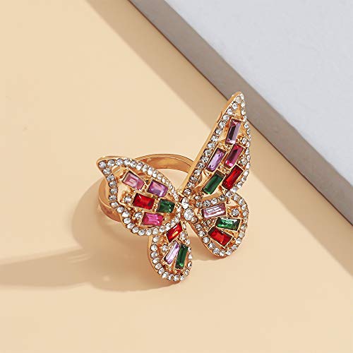 Aimimier Cubic Zirconia Butterfly Ring Sparkling Crystal Bow-Knot Knuckle Ring Wedding Jewelry for Women2