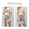 Jywmsc Pochette en Paille pour Femmes, Pochette de Boulettes de Nuage, Sac à Main à Bandoulière en Paille, Sac Tissé de Plage D'été #5