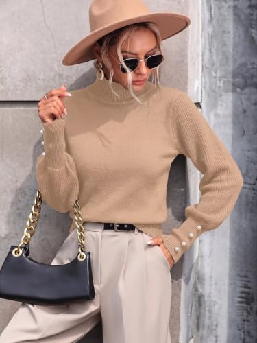 Image of Upopby Women's Fall Winter Turtleneck Sweaters Knitted Pullover Sweater Top