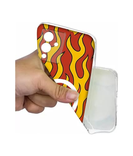 Image of Case Cover for Infinix Note 12 Pro 5G Blazing Flames Magnetic Ring Design (Not Magnetic Compatible) | UV Printed Soft TPU Shockproof Back Case for Infinix Note 12 Pro 5G