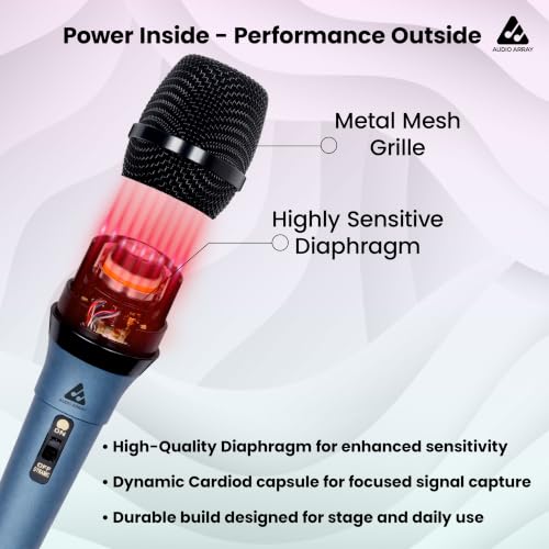 Image of Audio Array Dynamic XLR to TRS Microphone | 24Bit /48kHz | Cardioid Pickup | Metal Body & 14mm Diaphragm 3M Cable | for Podcast, Streaming, Vocal Recording & Studio Use | AM-C49