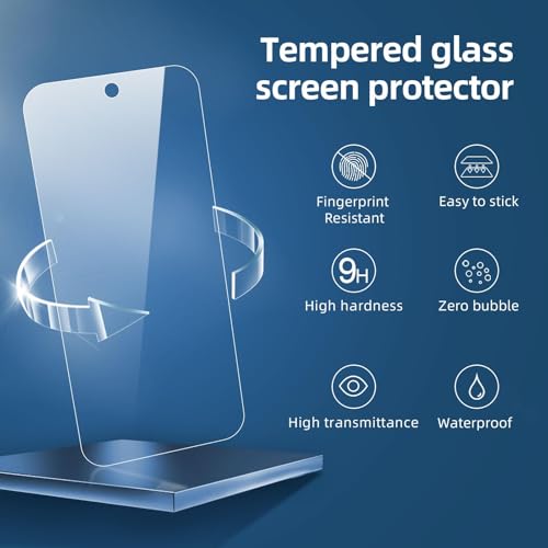 Image of NEW'C Pack of 3 Tempered Glass Screen Protector for Google Pixel 9a, Anti-Scratch, Anti-Fingerprint, Bubble Free, 9H Hardness, 0.33 mm, Ultra Transparent, Ultra Resistant