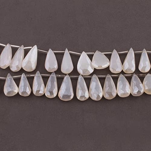 Calcédoine Silverite facettée LKBEADS perles poire 16mm-24mm pour création bijoux DIY