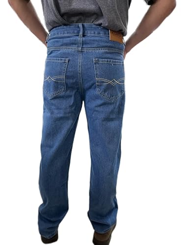 Men's Regular Fit Straight Leg Jeans, Classic Blue Denim, Workwear4