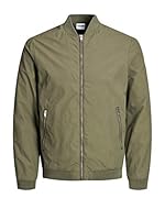 JACK & JONES Men's Bomber Jacket, Dusky Green, X-Large
