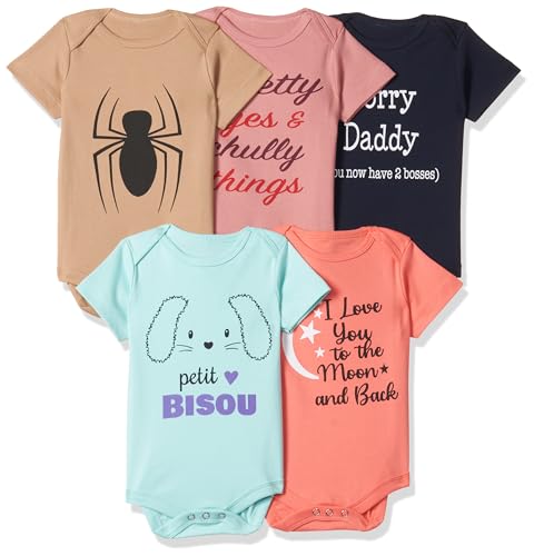 Image of T2F Unisex Baby Rompers Bodysuits (Pack of 5)