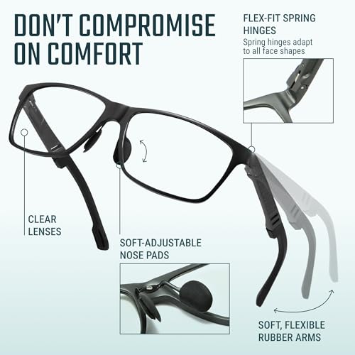 Carbon Blue Light Blocking Glasses Men for Computer, Gaming, Metal Frame Green Light Protection Night Driving Glasses for Man - Image 6