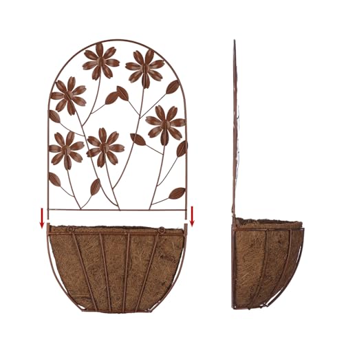 BAYN-2PKs-Wall-Hanging-Planter-Decor-Art-with-Flower-Metal-Wall-Mounted-Planters-Indoor-Outdoor-Wall-Planter-for-Succulent-Herb-Home-Garden-Yard BAYN 2PKs Wall Hanging Planter Decor Art with Flower Metal Wall Mounted Planters Indoor Outdoor Wall Planter for Succulent Herb Home Garden Yard