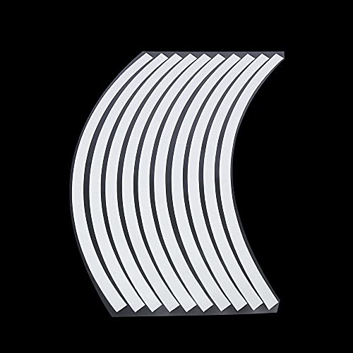 X Autohaux 20Pcs Fit 20" Wheel Motorcycle Car Bike Wheel Rim Sticker Strips Reflective Stripe Tape Reflector Silver Tone #TOP3