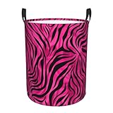 Waterproof Laundry Hamper Pink Zebra Pattern Collapsible Laundry Basket Large Storage Basket Toy Storage Bins