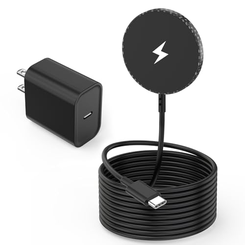 Magnetic Wireless Charger,Apple Mag-Safe Charger 6 Feet Strong Magnet Charging Pad with USB C Fast Charging Block for iPhone 17/17 Pro/17 Pro Max/17 Air/16/16 Pro/15/14/13/12,AirPods 3/2/Pro 2,Black