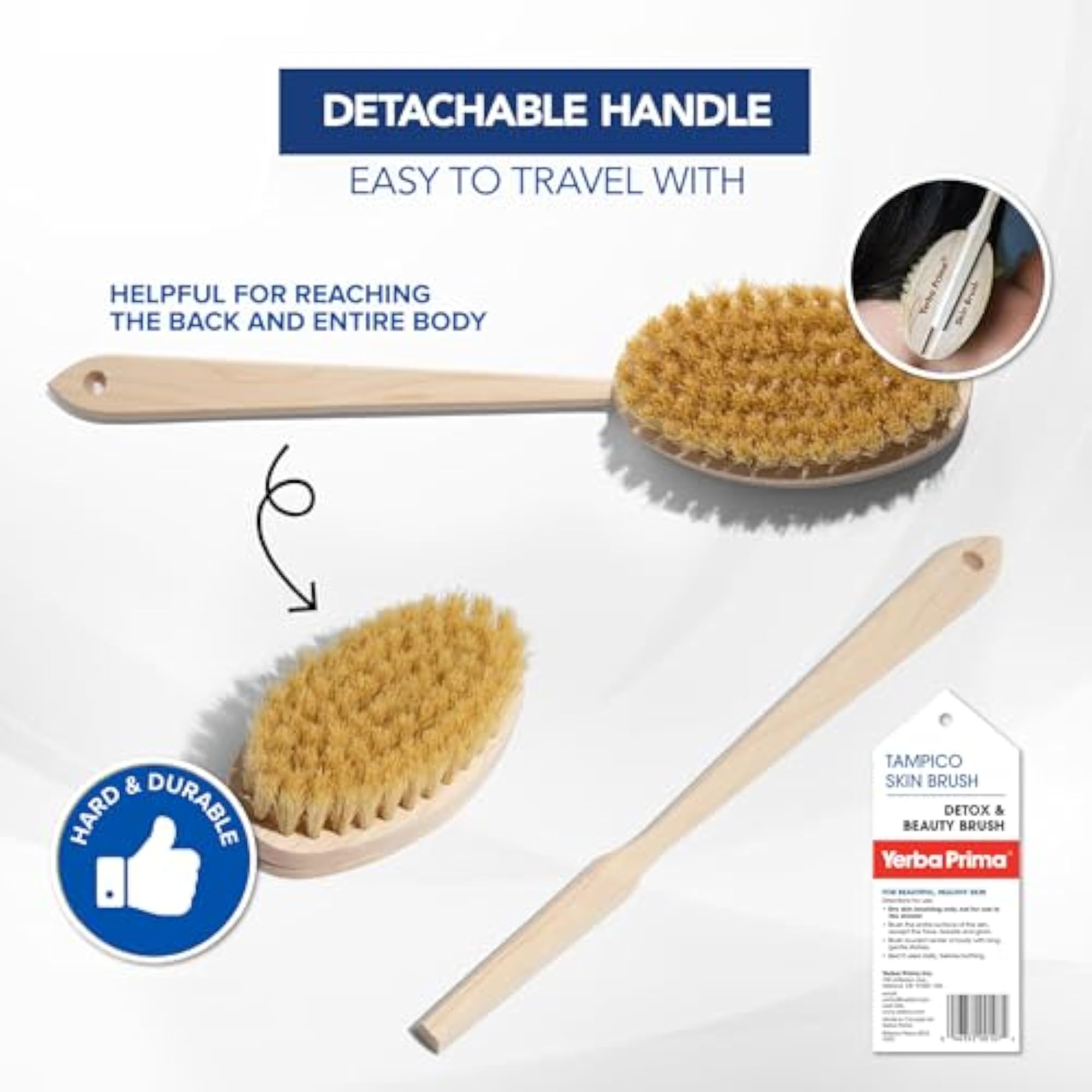 Tampico Skin Brush, Set of 2 Brushes for Body Care