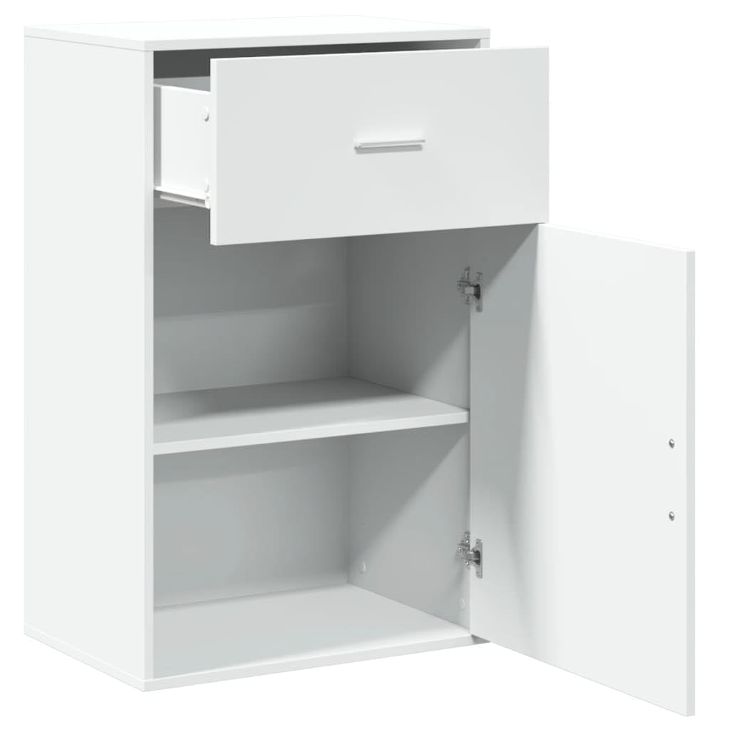 vidaXL Opbergkast 56,5x39x90 cm bewerkt hout wit, wandkast, opbergkastje, dressoirkast, dressoir kast, bijzetkast, dressoir zwart, zwart dressoir