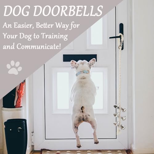Canine Hanging Doorbells| 6 Canine Potty Coaching Bells| Adjustable Sturdy Braided Rope Door Bell for Canines to Ring to Go Outdoors(Silver, Massive) Canine Hanging Doorbells| 6 Canine Potty Coaching Bells| Adjustable Sturdy Braided Rope Door Bell for Canines to Ring to Go Outdoors(Silver, Massive)
