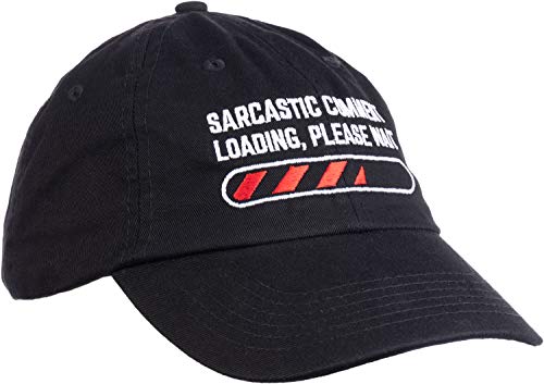 Ann Arbor T-Shirt Co. Sarcastic Comment Loading Please Wait Funny Sarcasm Humor For Men Women Baseball Cap Dad Hat Black thumb #1