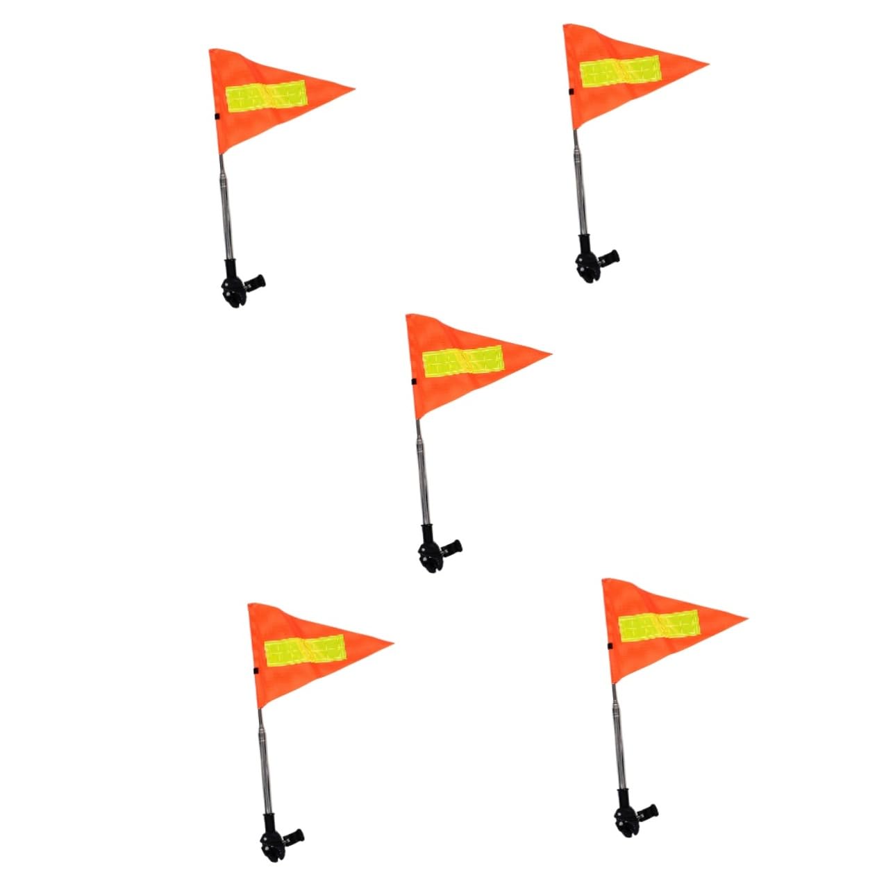 Cabilock 5 Piezas Banderín retráctil scooter telescópico con bandera de seguridad bandera de seguridad para sillas de ruedas Asta de para carrito de golf telescópica Naranja