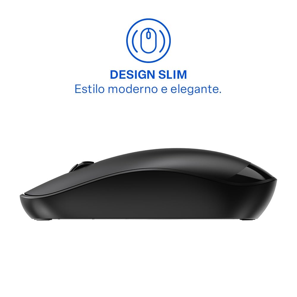 Mouse Sem Fio MS300 DPI1200 3 Botões Slim Preto Multi - MO380