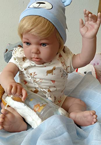 Reborn Nicolàs.Hecho EN ESPAÑA.Modelo Exclusivo,Suaves ROJECES,Tonos Suaves DE Piel,Vinilo DE Silicona,52CM,2,3KG,Pelo TUPIDO Y Cosido,Cuerpo Blando,Proporciones DE UN Bebe Real.