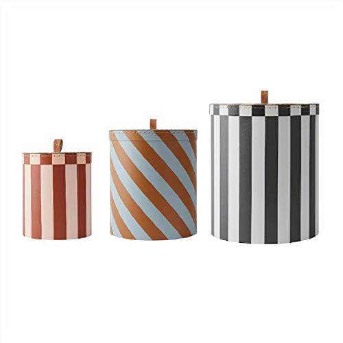 Preisvergleich Produktbild OYOY Storage Box, Round, Stripe Set of 3 Multi