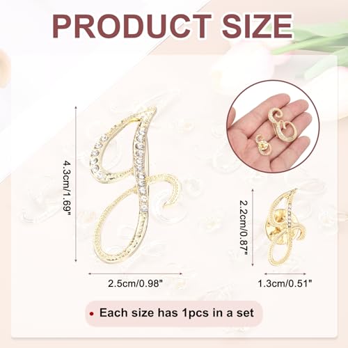 Image of PATIKIL Rhinestone Letter Brooch Pins, Initial Rhinestone Alphabet Letter Lapel Badges Pin for Women Men Suits Dress Coat